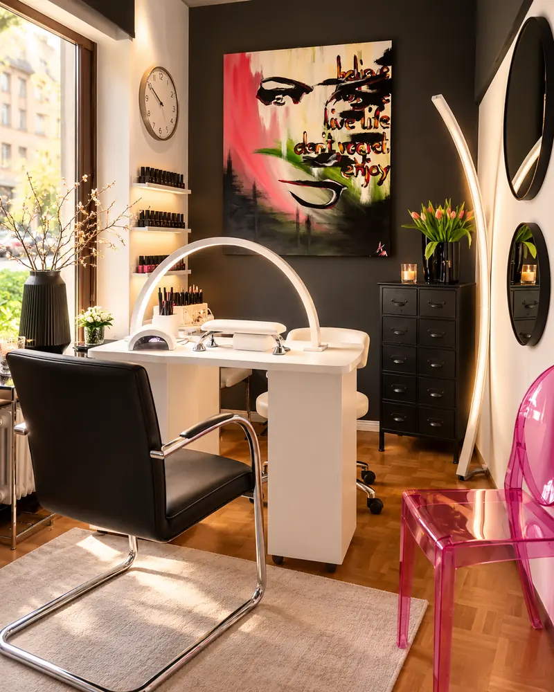 Nageltisch mit Lampe im Nagelstudio Stade